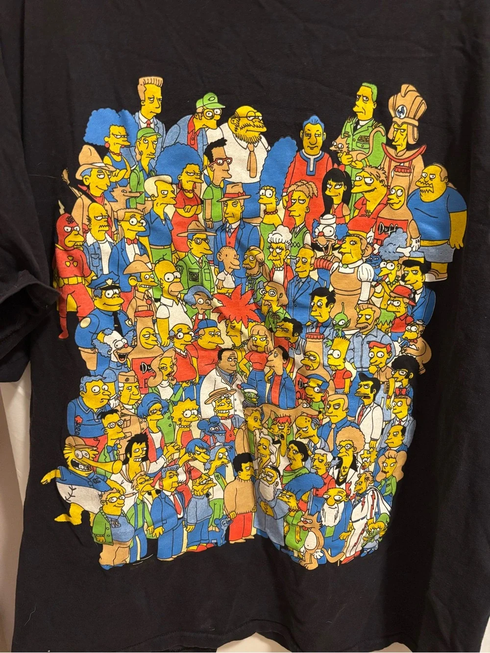 Vintage The Simpsons 2007 Matt Groening Cast Black T-Shirt - Size 2XL